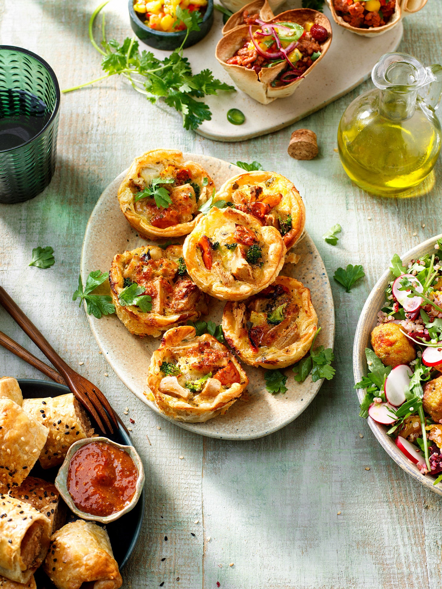 Mini quiche s kousky veganských filet