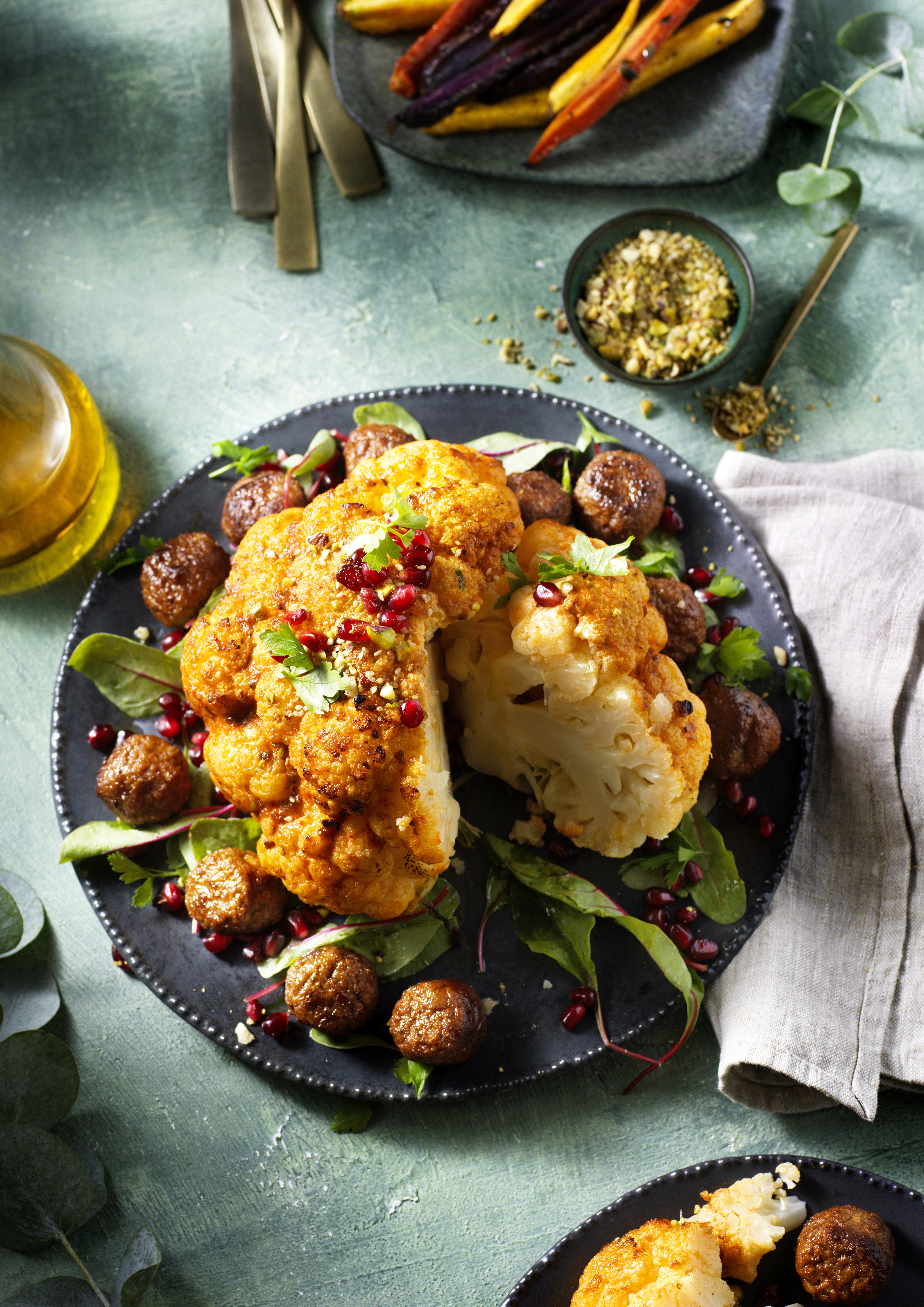 Roasted Cauliflower with Falafel