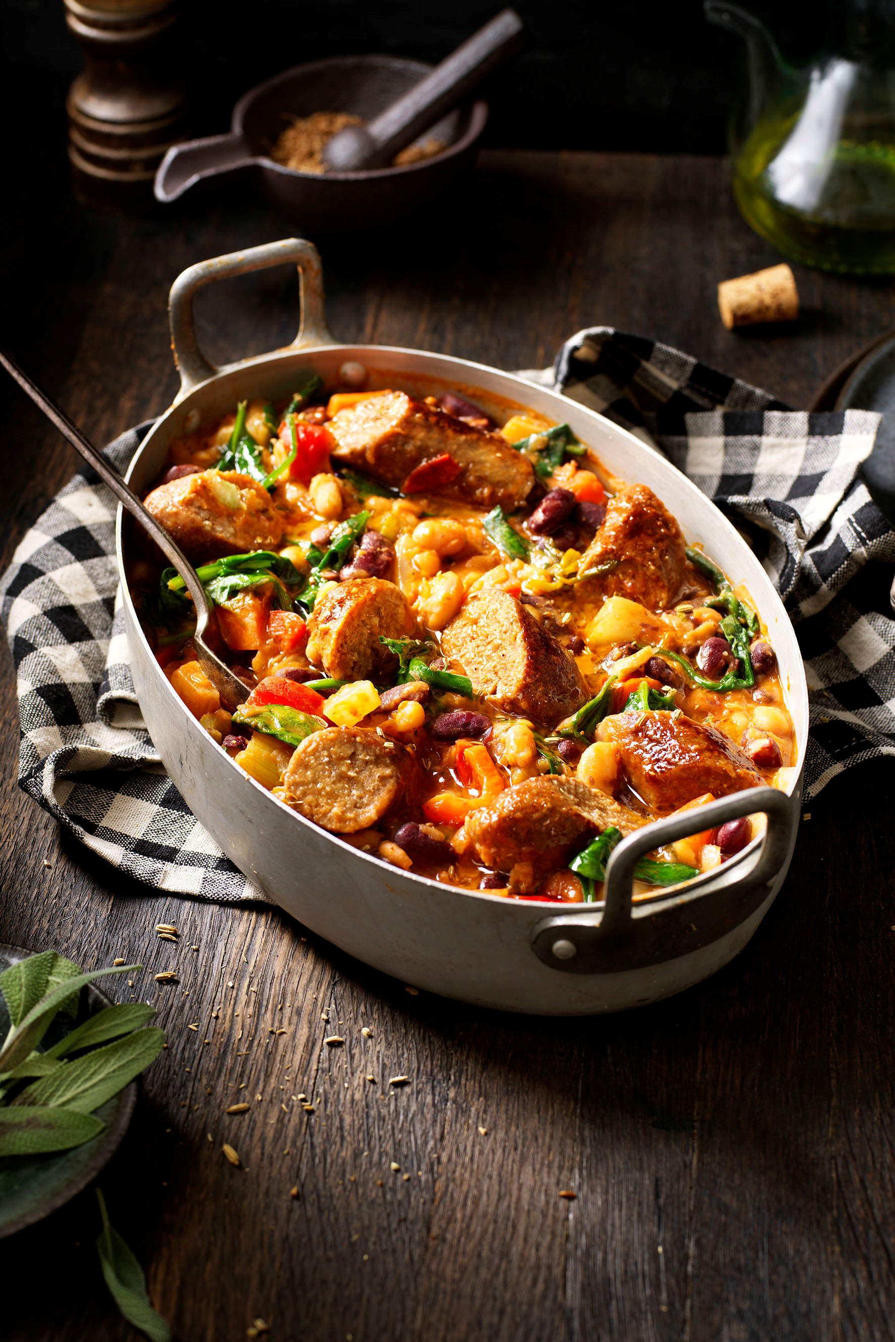 Ragoût de haricots avec Saucisse végane Garden Gourmet