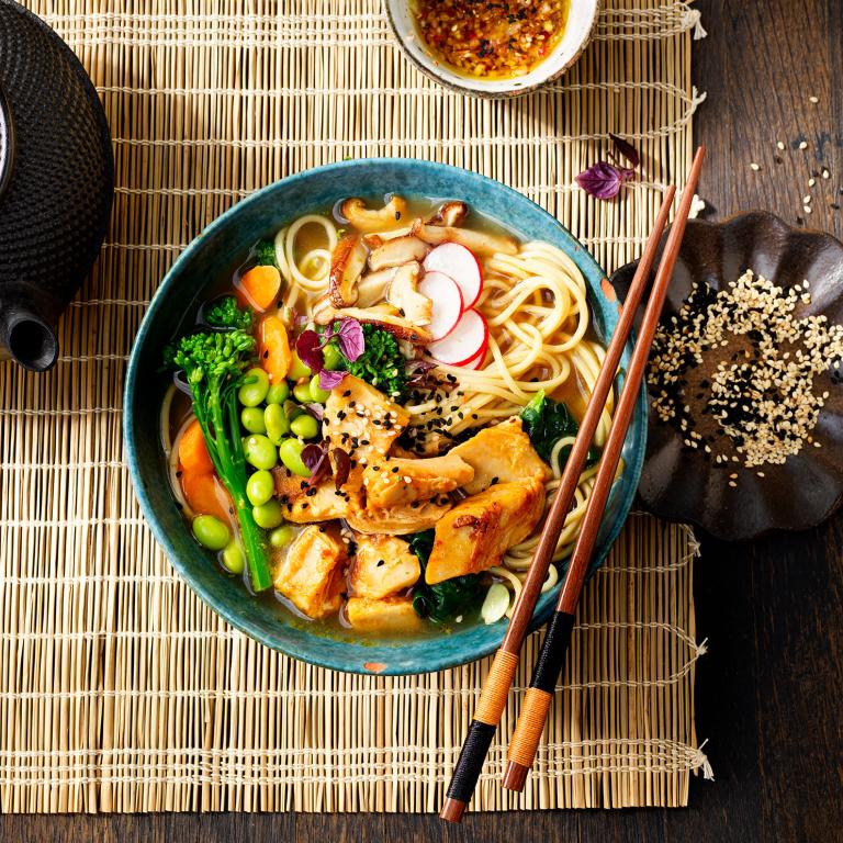 Japonská miso ramen polévka miso polévka