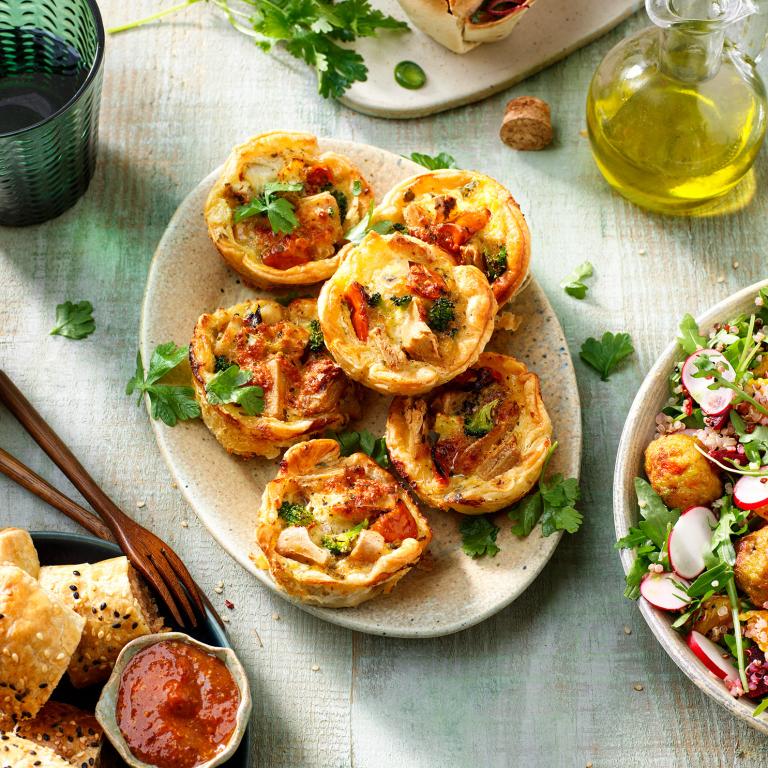 Mini quiche s kousky veganských filet